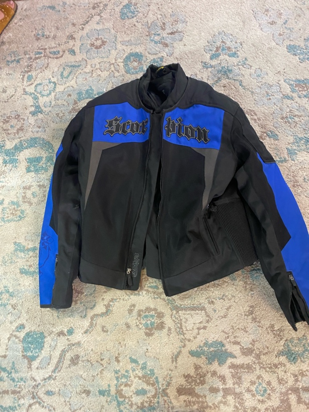 Men’s Black and Blue Performance Textile Jacket